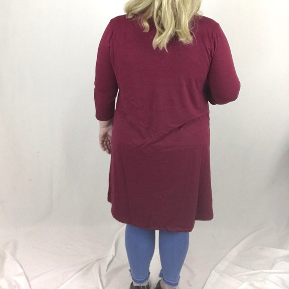 Duster Knee Length Jersey Knit Cardigan - Picture 3 of 5